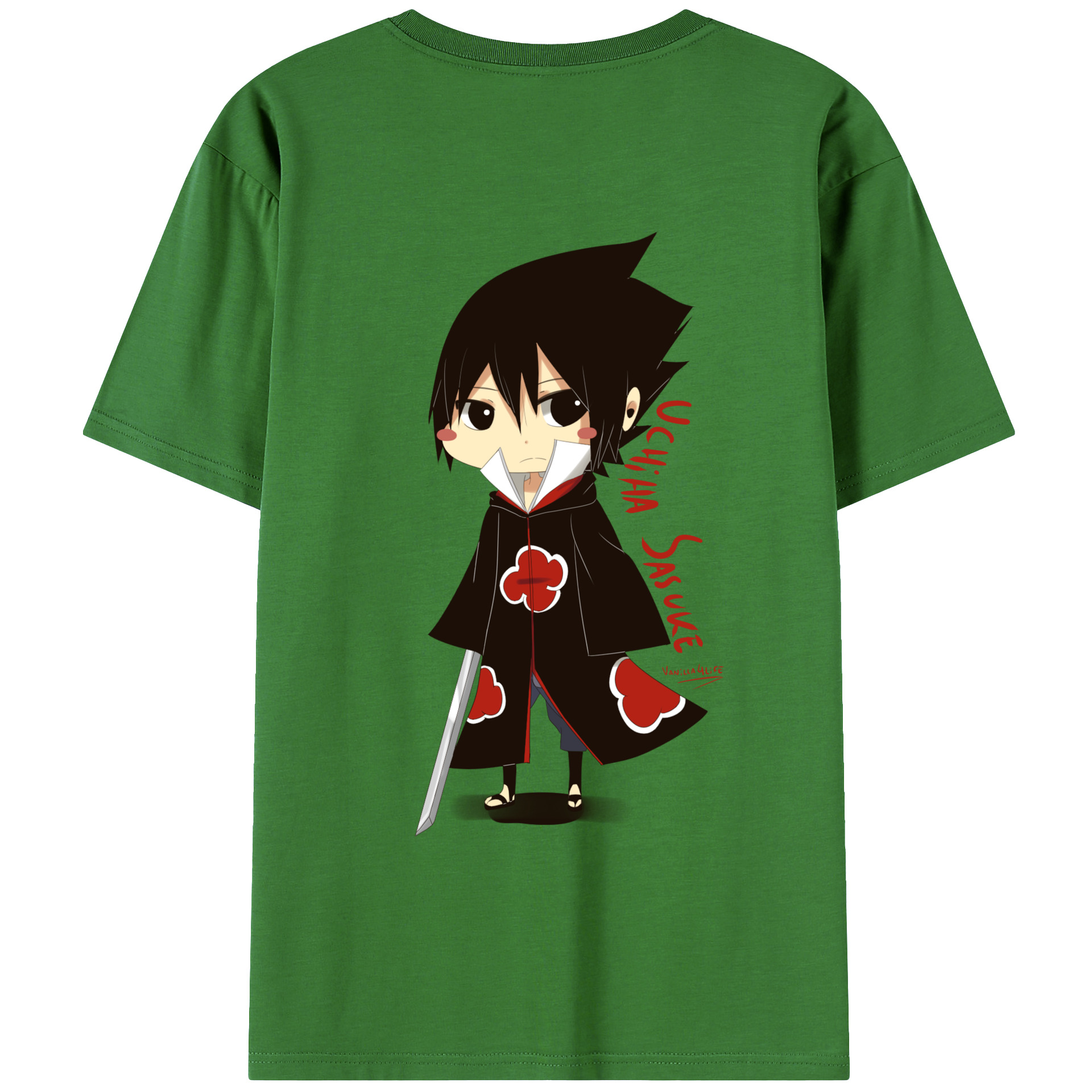 （画像用） NARUTO -ナルト- うちは サスケ Uchiha Sasuke レディース半袖Tシャツ(バックプリント)